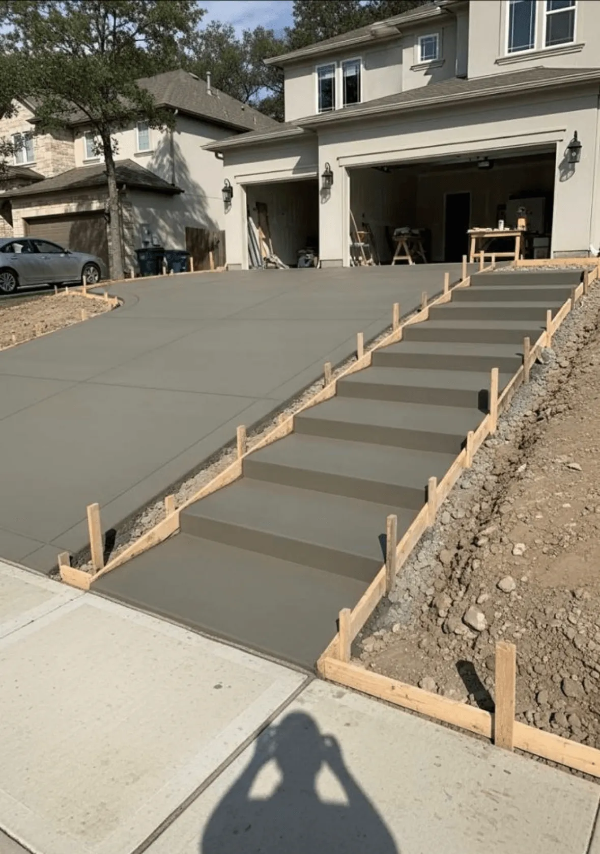 Driveway & Staircase Pour – Austin, TX