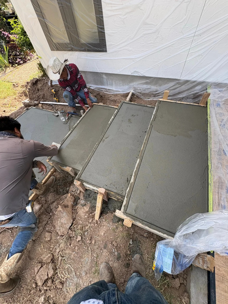 Floating concrete steps project in Bastrop, TX