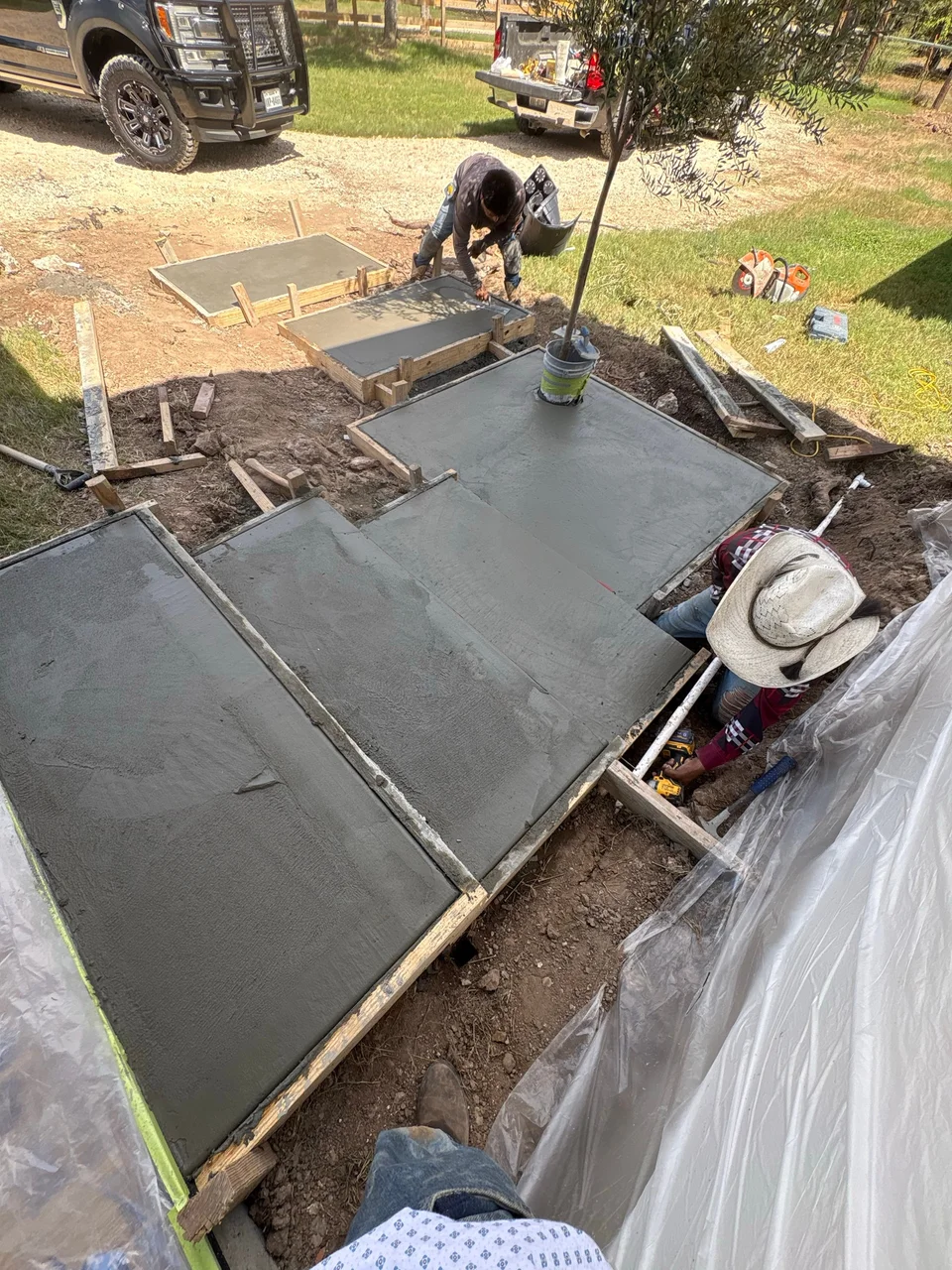 Floating concrete steps project in Bastrop, TX, additional angle