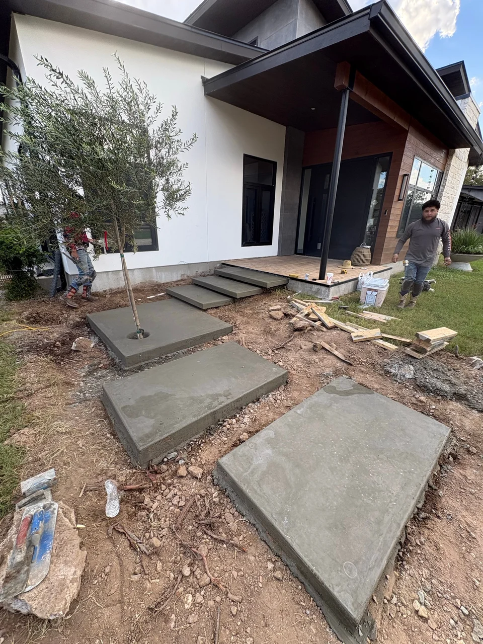 Floating concrete steps project in Bastrop, TX, additional angle
