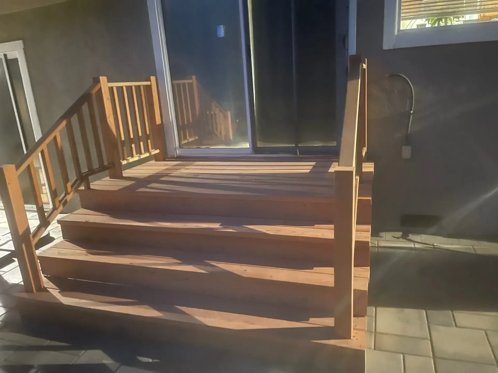 Redwood decking installation